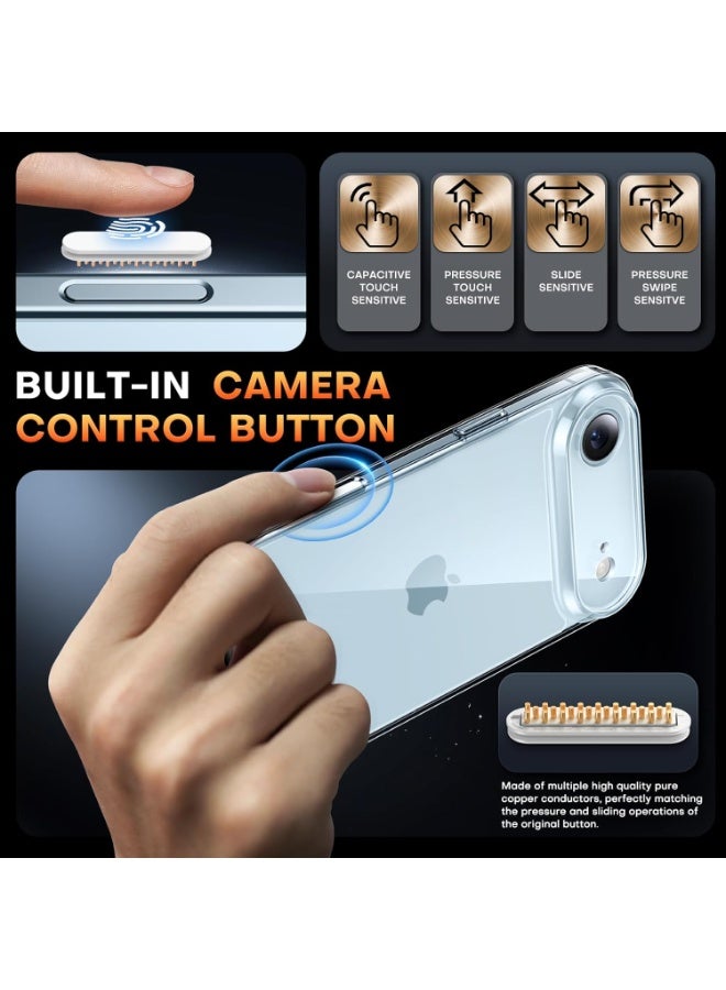 3 in 1 for iPhone 17 Air Case Clear, with Tempered Glass Screen Protector & Camera Lens Protector  ,Camera Control, Military-Grade Protection, Ultra Clear, Shockproof iPhone Cover, Slim Case Cover for 17 Air, Clear - Image 4