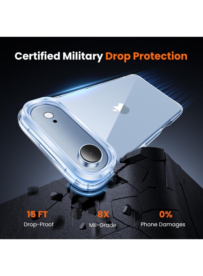 3 in 1 for iPhone 17 Air Case Clear, with Tempered Glass Screen Protector & Camera Lens Protector  ,Camera Control, Military-Grade Protection, Ultra Clear, Shockproof iPhone Cover, Slim Case Cover for 17 Air, Clear - Image 5