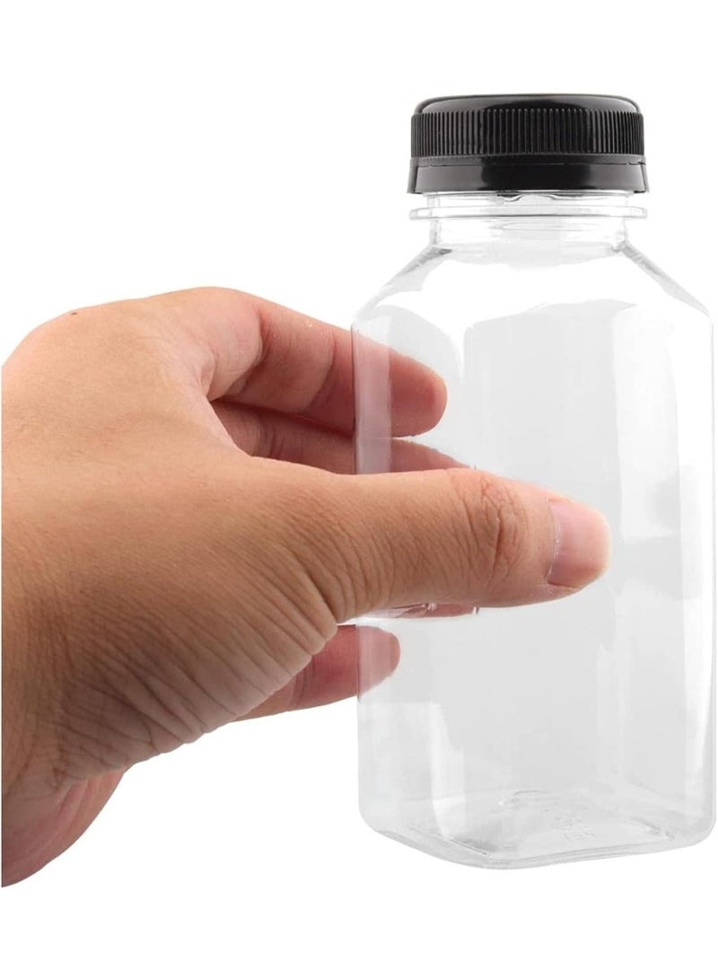 500ml Plastic Juice Bottles with Caps, Empty Clear with Black Clear Caps for Juice, Smoothies and Other Drinks, Pack of 12 Bottles - Image 3
