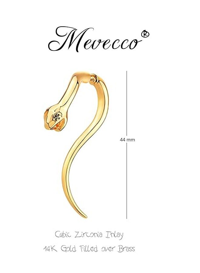 Mevecco Women Huggie Hoop Earrings Gold Ear Stud Cuff 14K Gold Filled Small Boho Beach Simple Delicate Handmade Hypoallergenic Jewelry Gift - Image 2