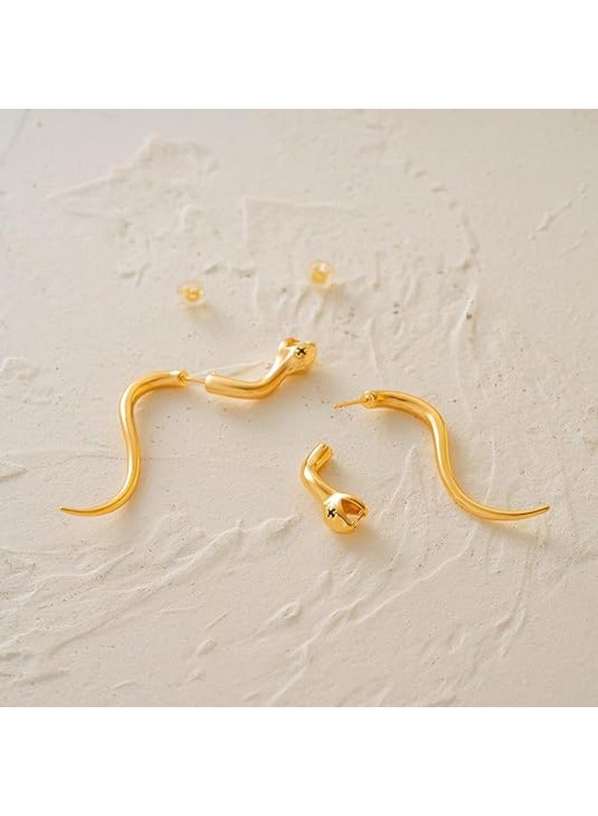 Mevecco Women Huggie Hoop Earrings Gold Ear Stud Cuff 14K Gold Filled Small Boho Beach Simple Delicate Handmade Hypoallergenic Jewelry Gift - Image 3