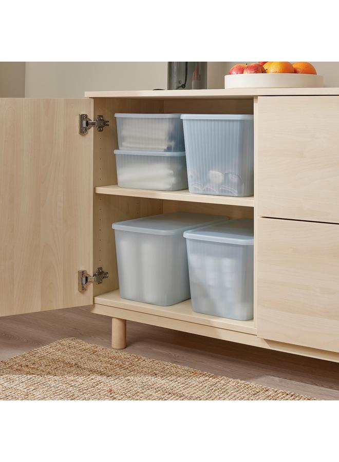 زبون صندوق تخزين مع غطاء، شفاف رمادي-أزرق، 24×36×23 سم/14.5 لتر - Image 3