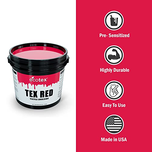 Screen Print Direct Ecotex® Tex-Red Screen Printing Emulsion (Quart - 32oz.) Pre-Sensitized Photo Emulsion for Silk Screens and Fabric - for Screen Printing Plastisol Inks, Pure Photopolymer Screen Printing Supplies - Image 2