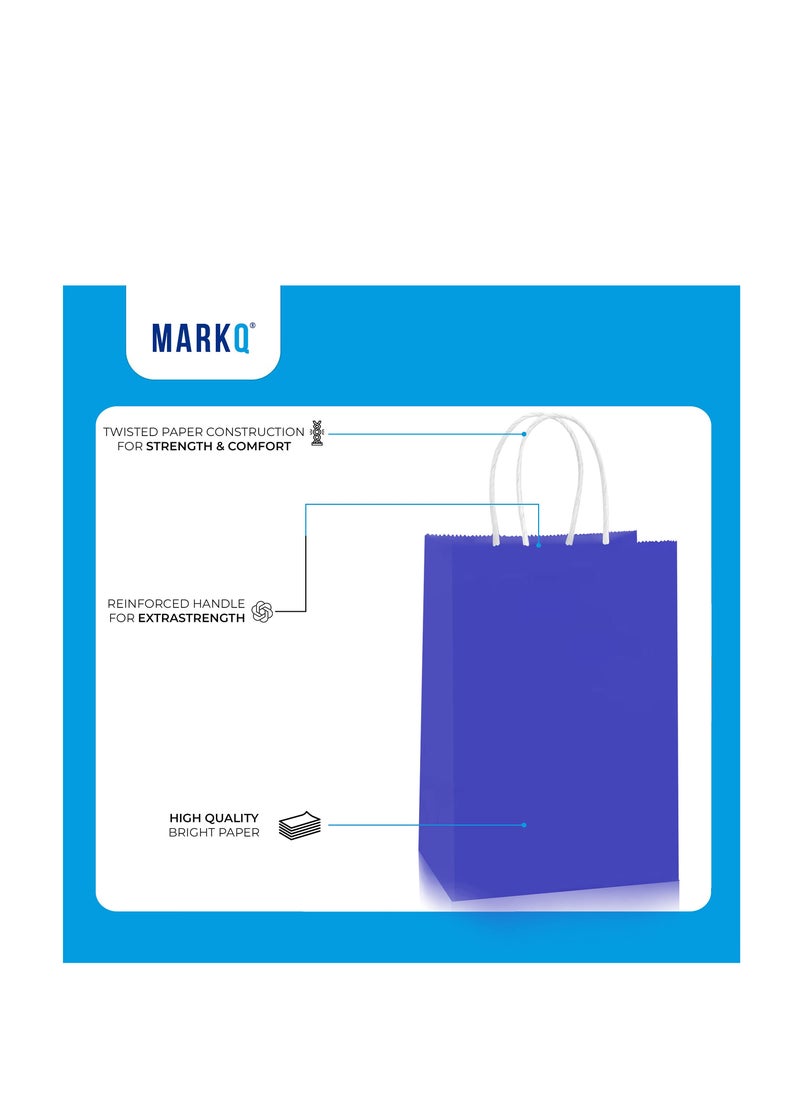 MARKQ [Pack of 24] Kraft Paper Bag (Blue, 22 x 16 x 8 cm)  - Image 5