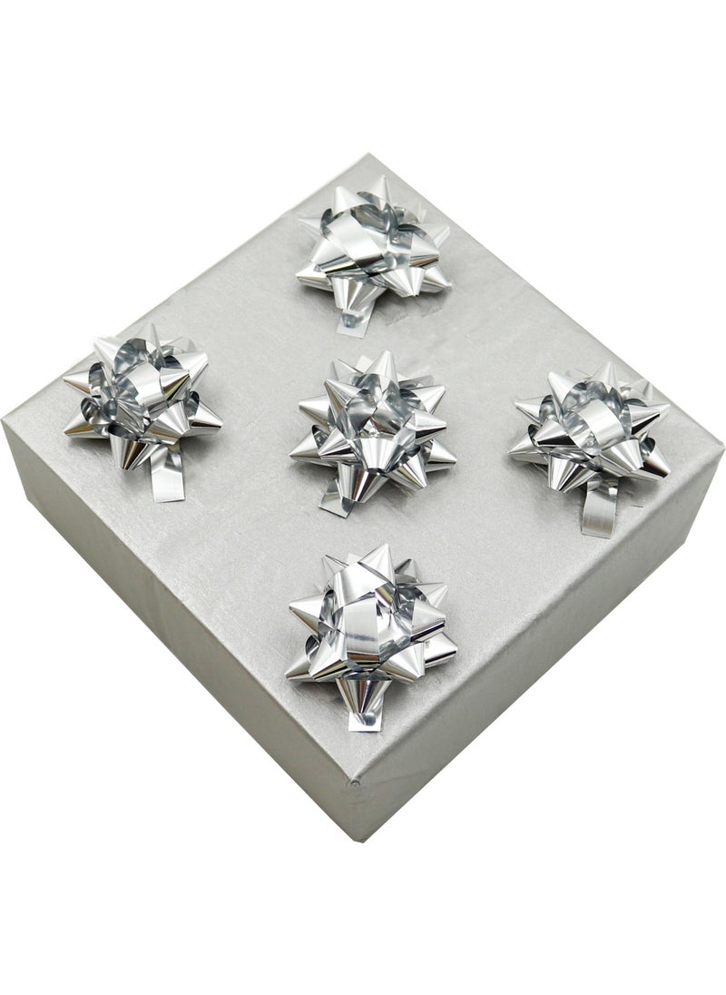 Repro Design Silver Metallic 50 Pieces Bow Ornament  - Image 1