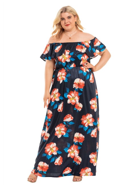 Summer's New Boho Plus-size Dress Black