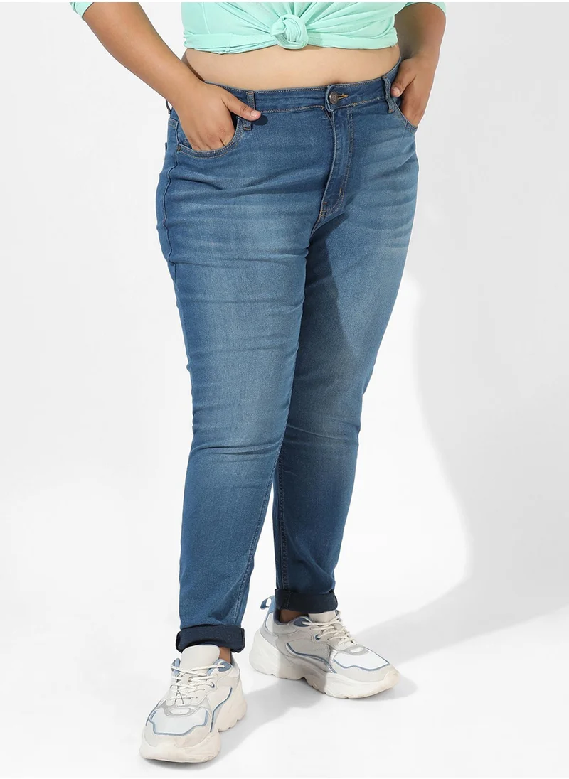 Instafab Plus Women's Blue Medium-Wash Denim Jeans