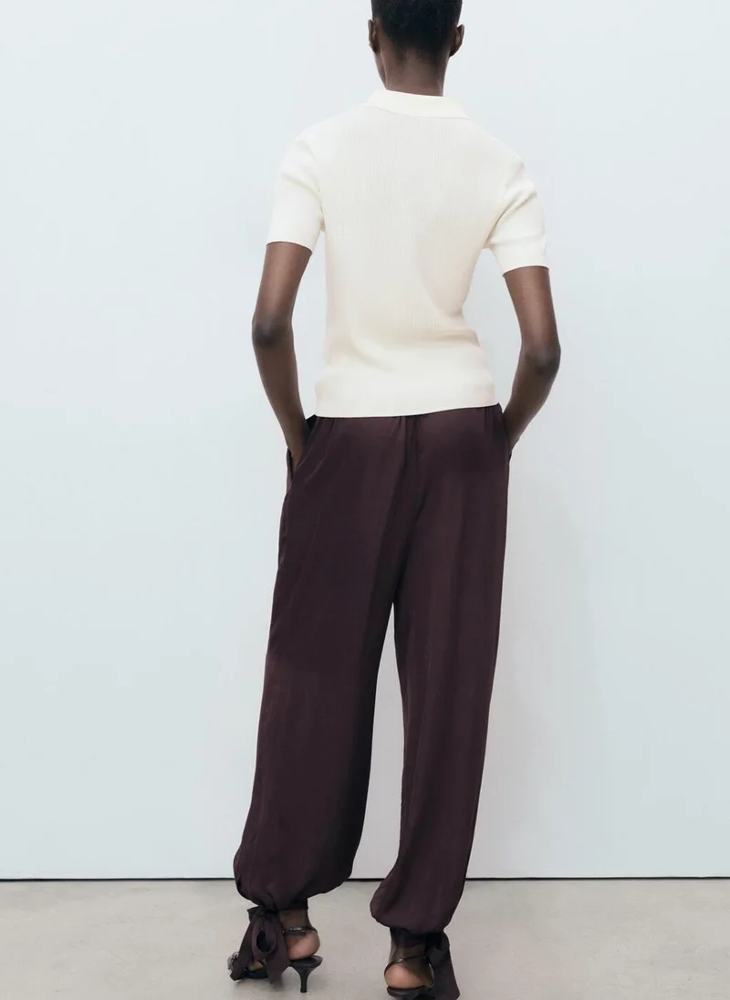 مانجو Short-sleeved polo-neck sweater