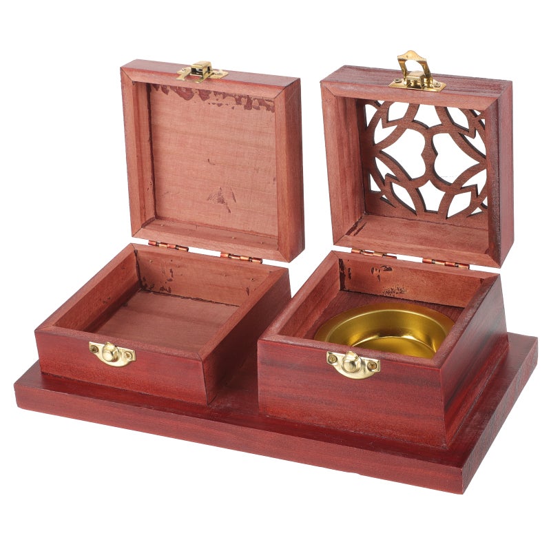 Incense Holder Desktop Retro Censer Incense Burner Tray with Incense Box - Image 1