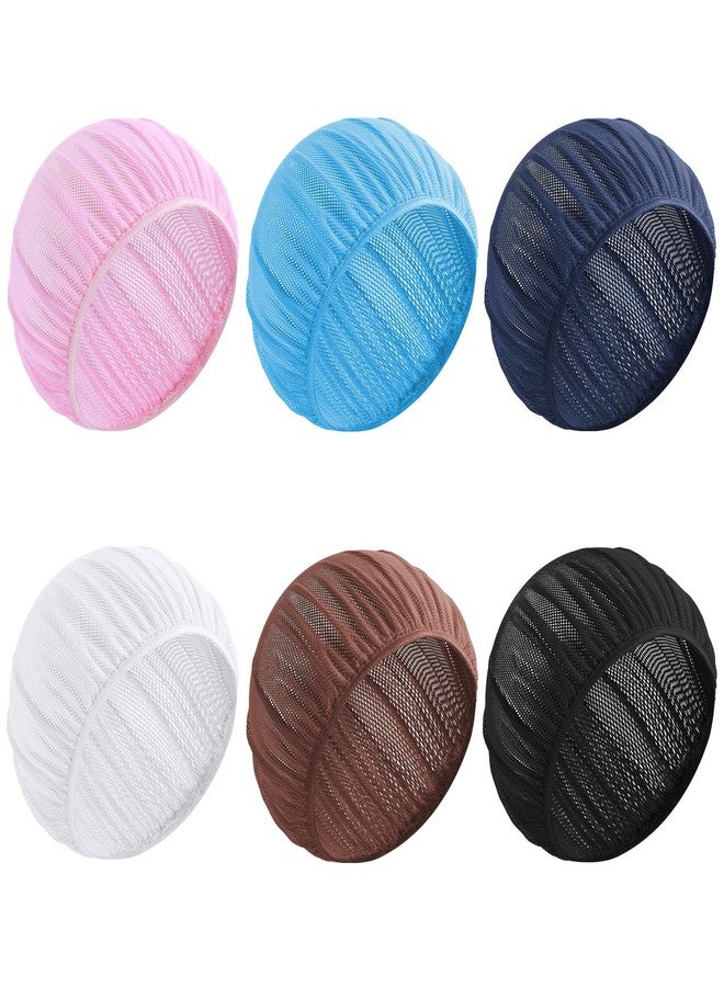 Dimeho 4 Pcs Mesh Sleep Bonnets Night Sleep Cap Hair Net for Sleeping Wig Cap Sleep Caps for Women(Pink/Black (US, Alpha (Alpha), One Size, Pink/White/Light Blue/Navy/Coffee/Black) - Image 1