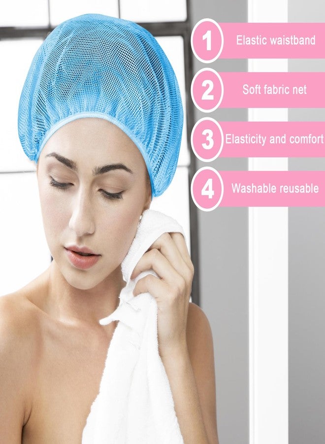 Dimeho 4 Pcs Mesh Sleep Bonnets Night Sleep Cap Hair Net for Sleeping Wig Cap Sleep Caps for Women(Pink/Black (US, Alpha (Alpha), One Size, Pink/White/Light Blue/Navy/Coffee/Black) - Image 4