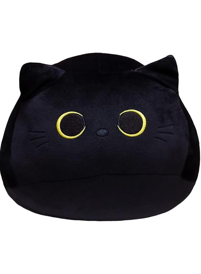 Cat Plush Toy Cat Pillow,Soft Plush Doll Cat Plushie Cat Pillow,Stuffed Animal Soft Plush Pillow Baby Plush Toys Cat Sofa Pillow Decoration Doll (Black (40cm))