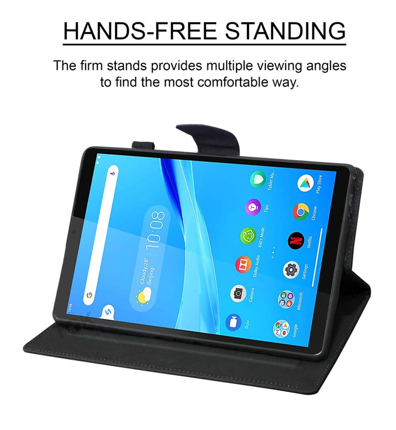 TGK Leather Flip Stand Cover with TPU Back Case for Lenovo Tab M7 Case 2nd Gen & 3rd Gen Model TB-7305F, TB-7305I, TB-7305X, TB-7306X 7 inch Tablet - Black - Image 4