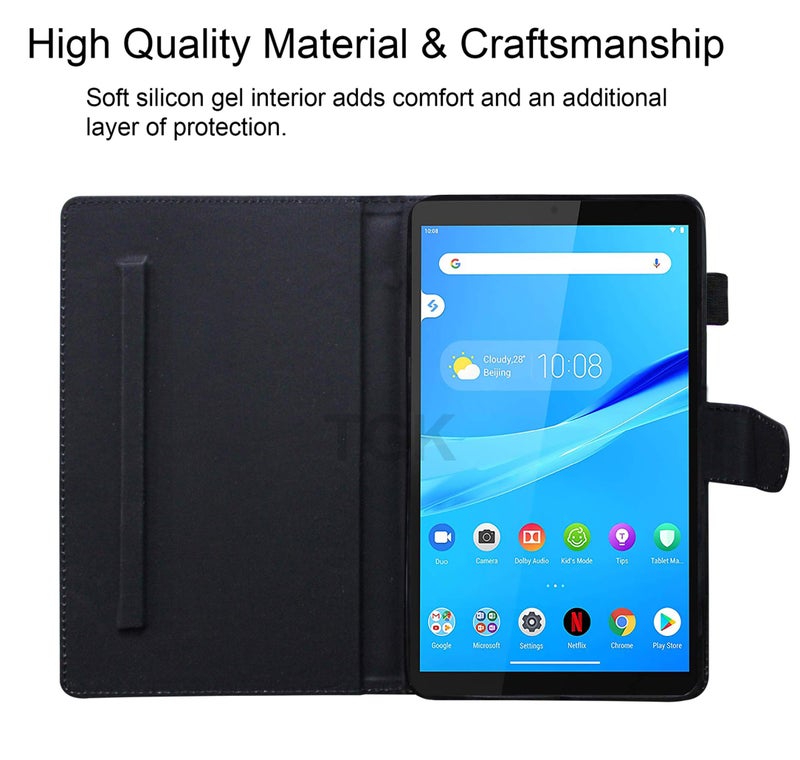 TGK Leather Flip Stand Cover with TPU Back Case for Lenovo Tab M7 Case 2nd Gen & 3rd Gen Model TB-7305F, TB-7305I, TB-7305X, TB-7306X 7 inch Tablet - Black - Image 5