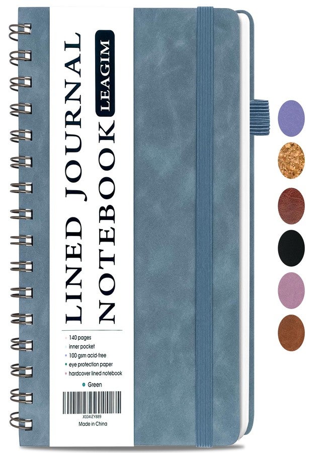 LEAGIM Lined Spiral Journal Notebook for Women & Men, College Ruled Hardcover Notebook for Work & Note Taking, Journals for Writing, 100 GSM, Business, School, 140 Pages, A5(5.8"x8.5") - Green - Image 1