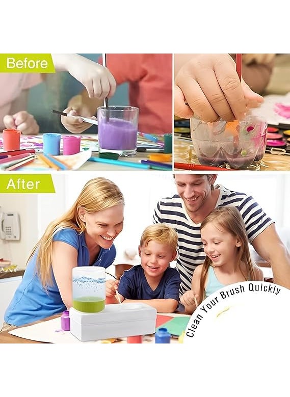 GAMAHA GAMAHA Paint Brush Cleaner Art Supplies Running Water Cycle Paint Brush Rinser Rinse Cup Cleaning Tool with Drain for Acrylic Watercolor Water Based Paints Makeup Brush Pack of 1 Multicolor  - Image 4