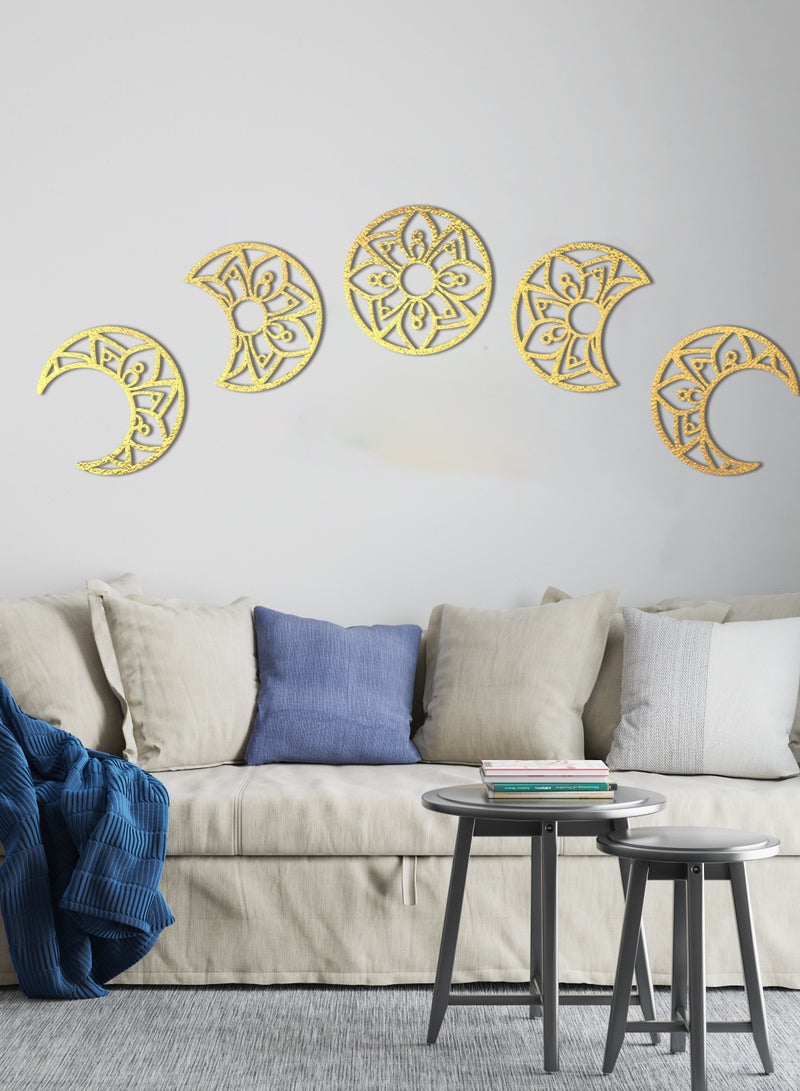Home Gallery Lunation Moon Wood Wall Art - Set Of 5 Each 30X30 - Image 2