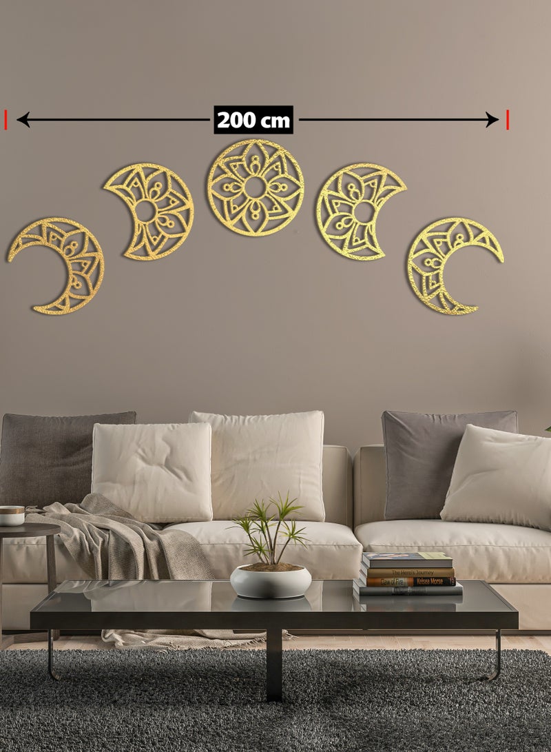Home Gallery Lunation Moon Wood Wall Art - Set Of 5 Each 30X30 - Image 3