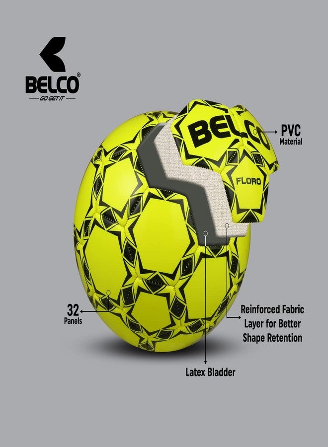 BELCO Florocent PVC Football Size 3, Soccer Ball for Match & Training (Floro Yellow) - Image 4