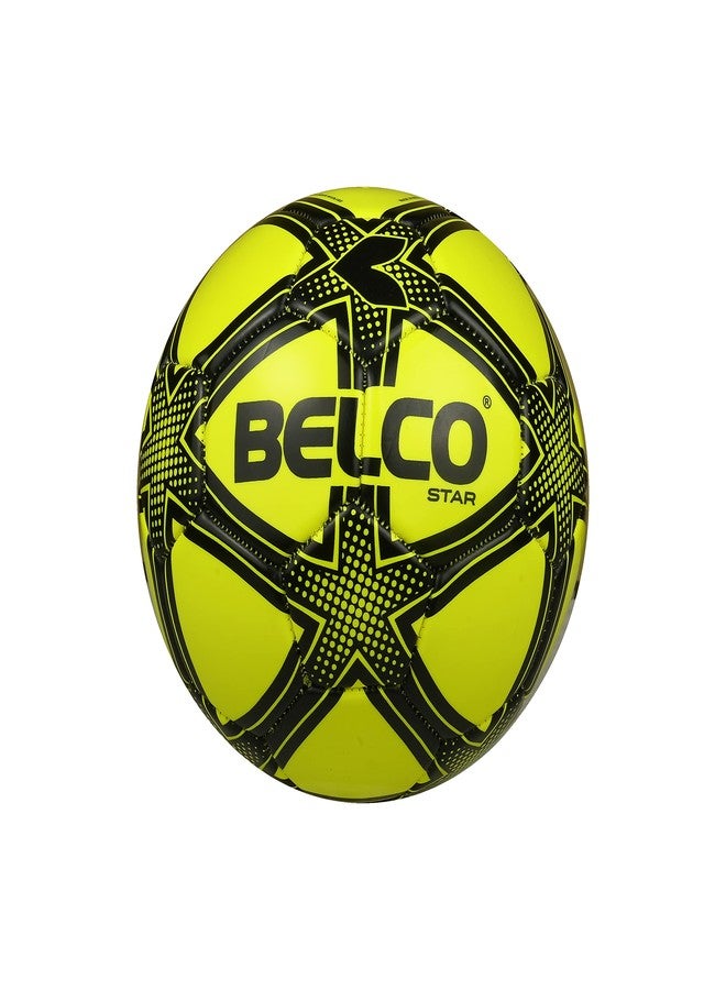BELCO Florocent PVC Football Size 3, Soccer Ball for Match & Training (Floro Yellow) - Image 1