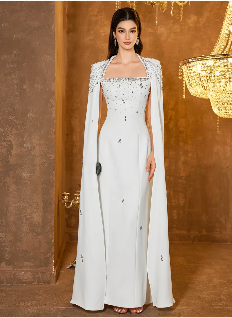 Madam Uniq New Stylish Beaded Chain Shoulder Sleeve Dress