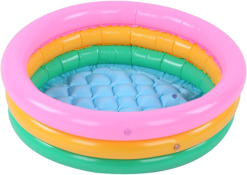 ويوبلز حوض استحمام قابل للنفخ للأطفال الرضع، مسبح هوائي للأطفال الصغار، حوض استحمام دائري الشكل بألوان زاهية مع مقعد مركزي مبطن ناعم (كبير) - Image 1