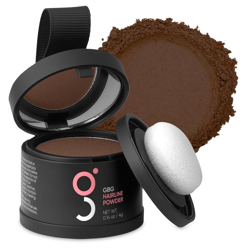 Get Back Gorgeous GBG Hairline Powder Medium Brown  48Hour Coverage Root Touch Up Powder for Bald Spots Instant Hair Loss Concealer  Brightening Highlights  Hair Fillers for Thinning Hair for Women  Men 4g