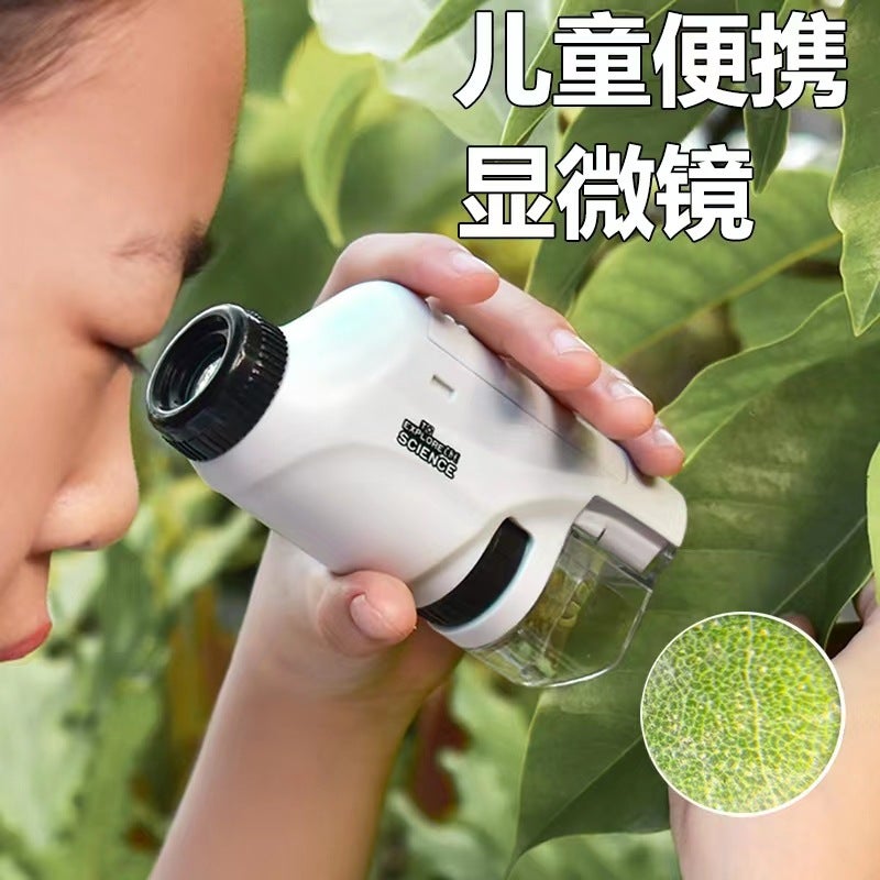 Portable Microscope Early Education Biological Science High-Definition 1200 Times Kidsren'S Science And Education Set Experimental Simple Small Equipment - Image 2