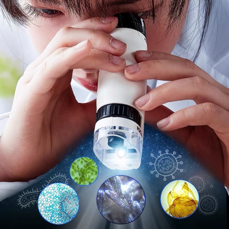 Portable Microscope Early Education Biological Science High-Definition 1200 Times Kidsren'S Science And Education Set Experimental Simple Small Equipment - Image 3