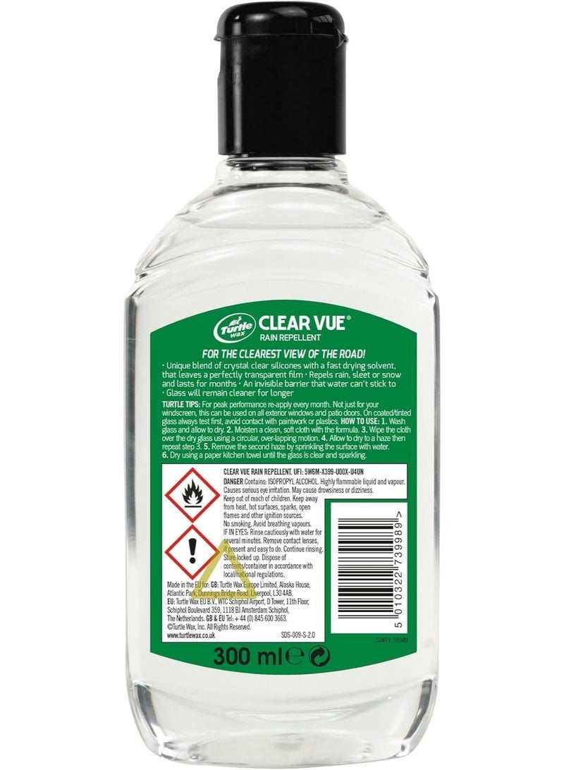 TurtleWax Clear Vue Rain Repellent Advanced Windshield Glass Treatment Coating to Repel Rain Sleet and Snow for Improved Driving Visibility and Safer Road Travel. - Image 4