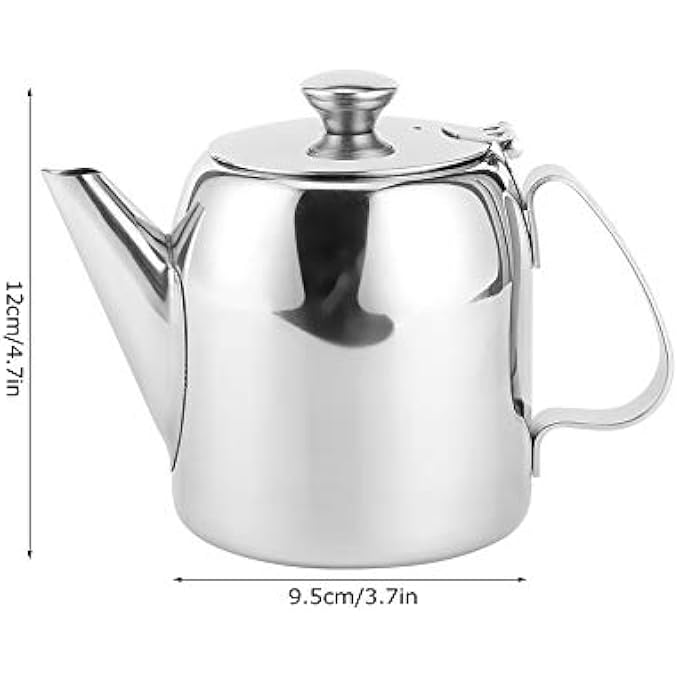 rayihni Stainless Steel Teapot Coffee Pot Teapot Stainless Steel Kettle Cold Water Jug Short Spout For Restaurants Conference Rooms Living Room Outdoor Cocktail Party500Ml - Image 4