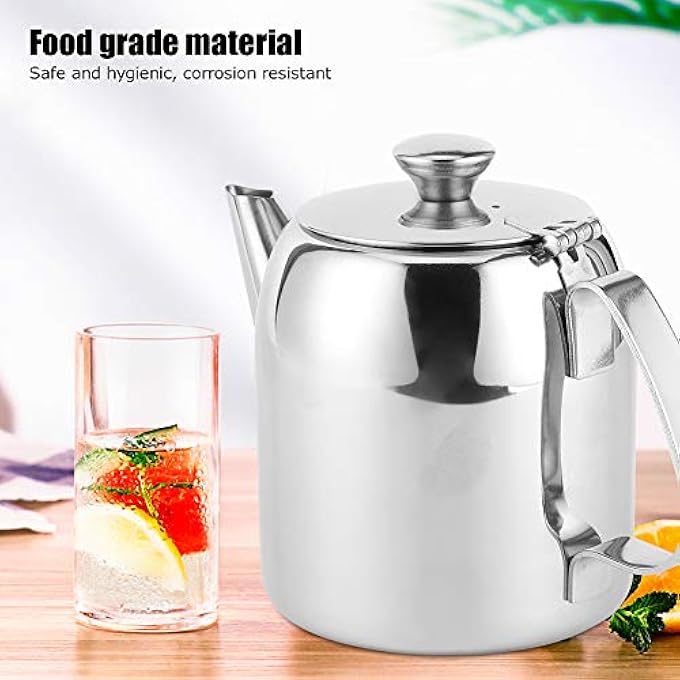 rayihni Stainless Steel Teapot Coffee Pot Teapot Stainless Steel Kettle Cold Water Jug Short Spout For Restaurants Conference Rooms Living Room Outdoor Cocktail Party500Ml - Image 3