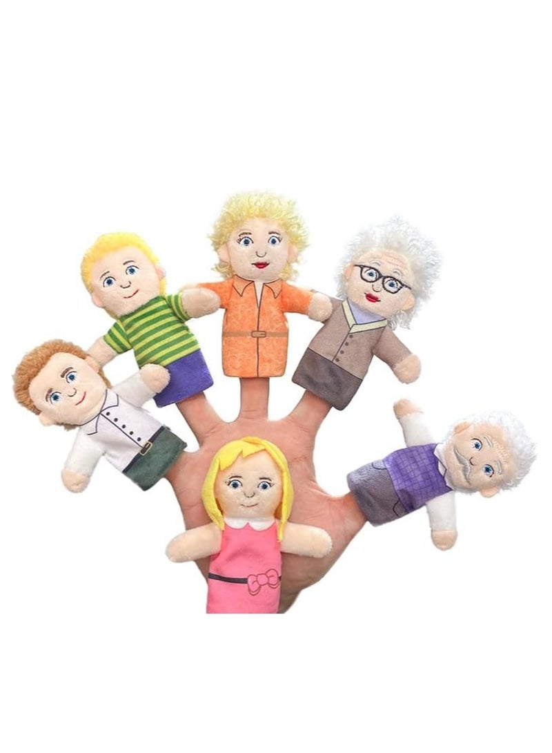 Y&D Finger Puppet Family Finger Puppet,6pcs Cute Puppet Mini Plush Toys Teaching Show,Soft Puppet for Kids Family Members Role Playing Birthday Party - Image 1