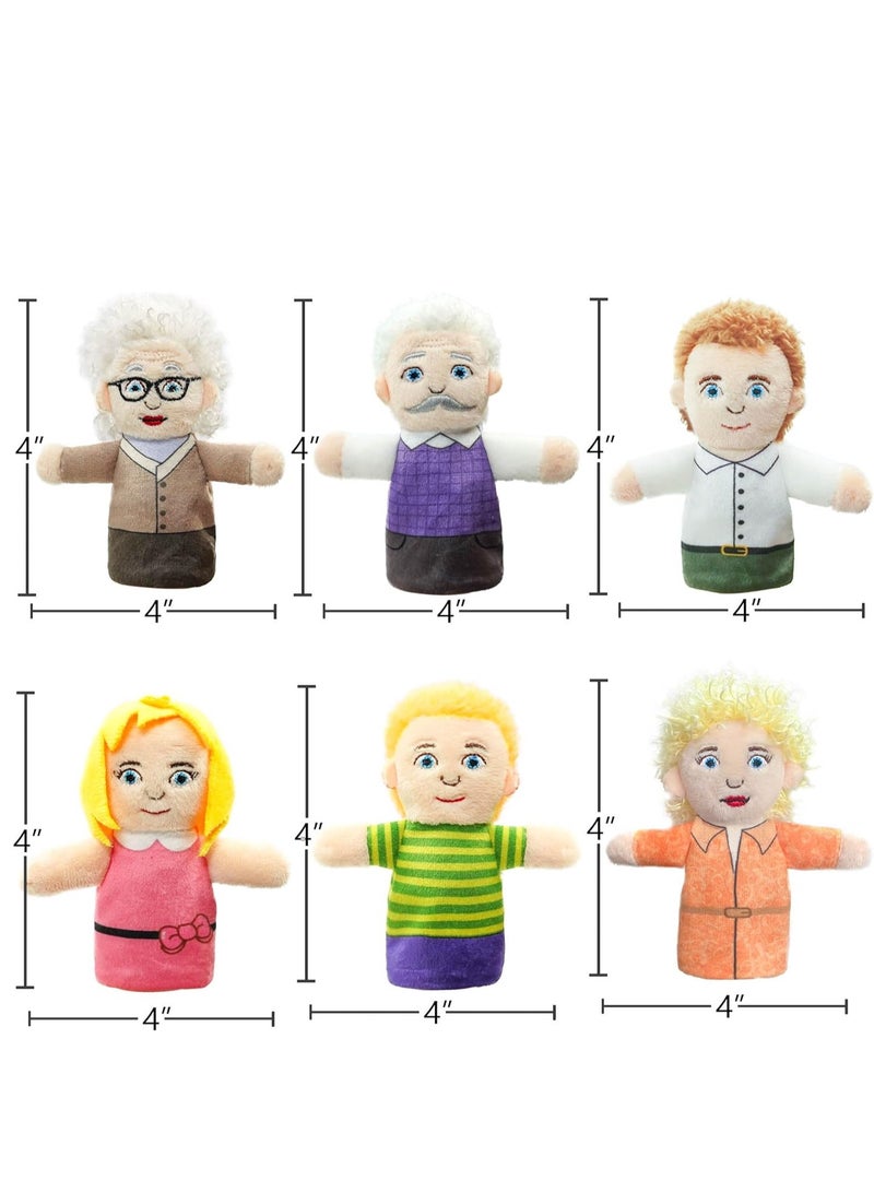 Y&D Finger Puppet Family Finger Puppet,6pcs Cute Puppet Mini Plush Toys Teaching Show,Soft Puppet for Kids Family Members Role Playing Birthday Party - Image 2