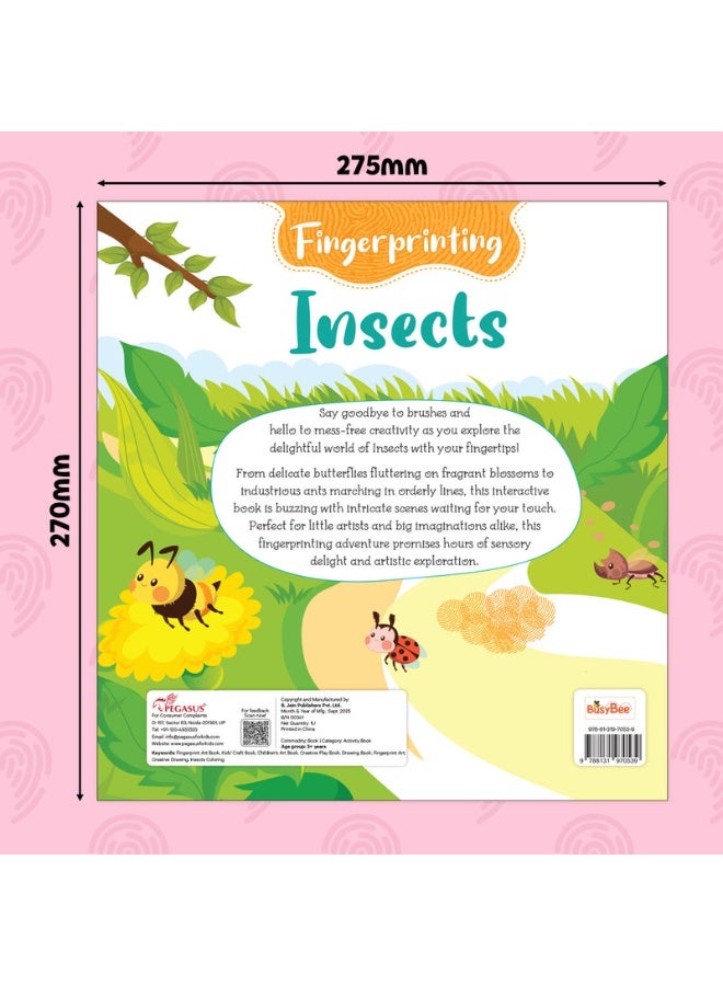The Insect Garden – Fingerprint Art & Craft Activity Book with Ink Pad for Kids – English - Image 1