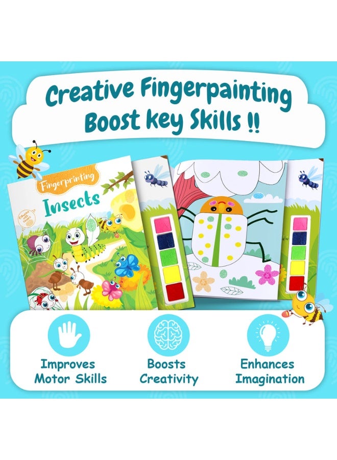 The Insect Garden – Fingerprint Art & Craft Activity Book with Ink Pad for Kids – English - Image 3