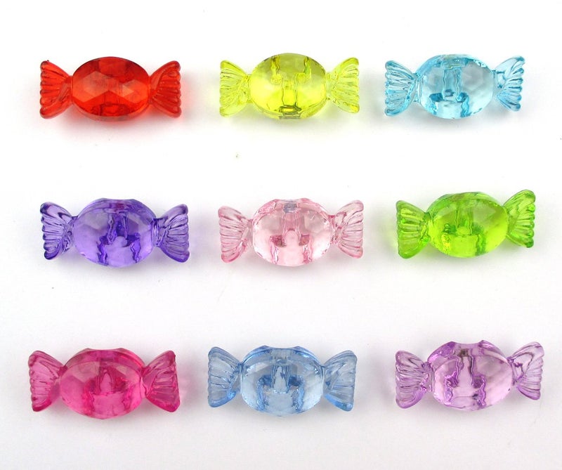 ALL in ONE Mixed Color Acrylic Rhinestone Crystal Candy Shape Beads - Image 2