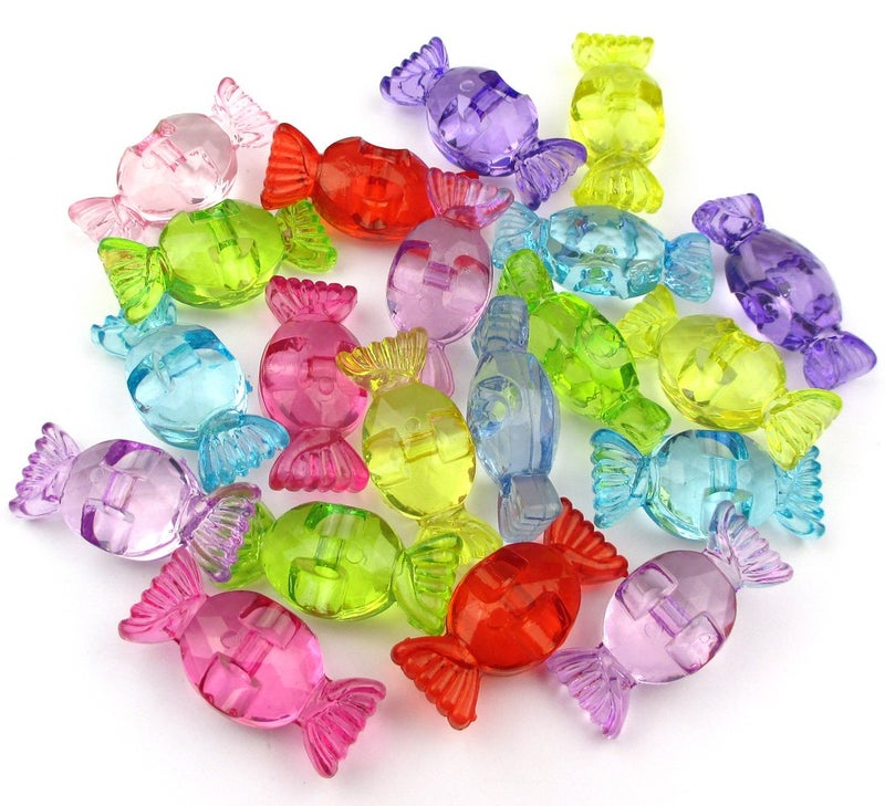 ALL in ONE Mixed Color Acrylic Rhinestone Crystal Candy Shape Beads - Image 1