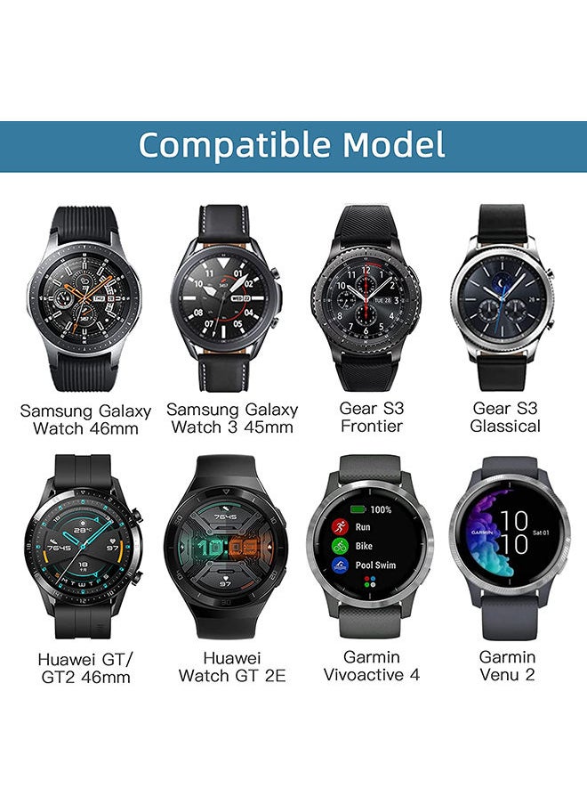 O Ozone 22mm Silicone Watch Band Compatible With Samsung Galaxy Watch 3 45mm / Galaxy Watch 46mm / Gear S3 Frontier / Classic / Watch GT 2 46mm Bands Soft Silicone Smart Watch Wristband Women- Navy  - Image 3