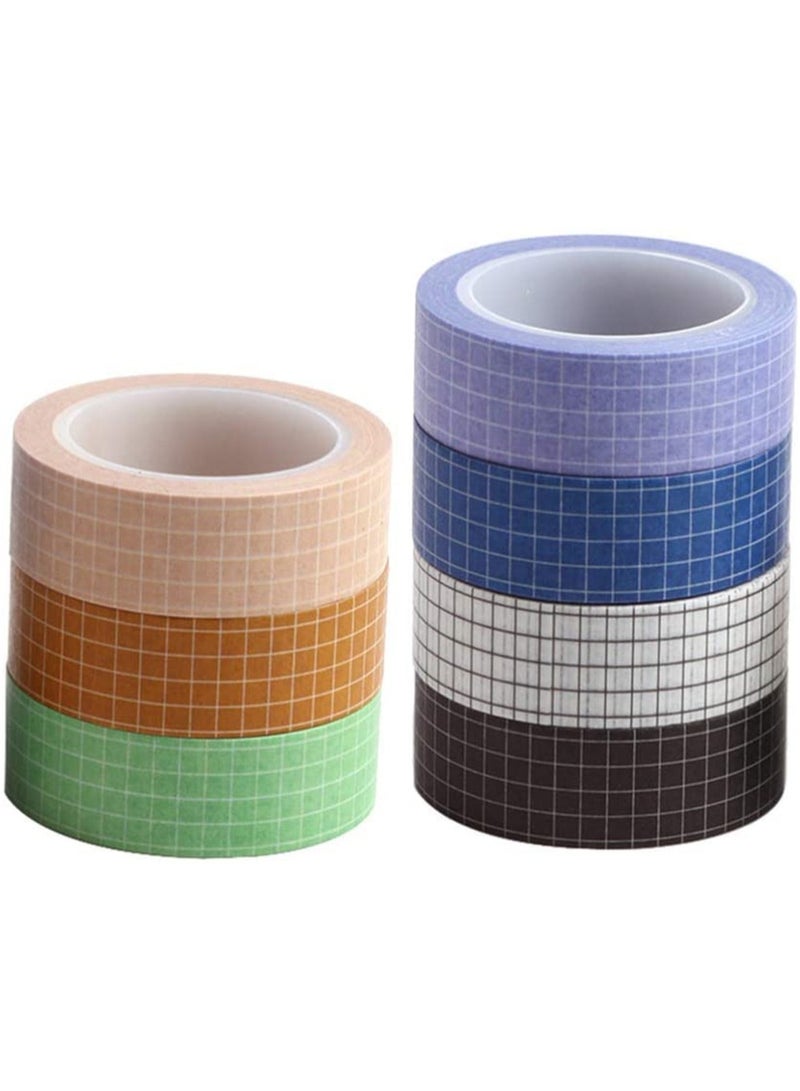 7 Piece Grid and Paper Tape Set Paper Tape Masking Tape for DIY Decor Planner Scrapbook Adhesive School Party Supplies - Image 2