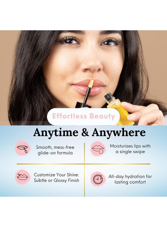 Finally NEW 100% Natural Clear Lip Oil Treatment- Organic Deeply Nourishing Dry Lips Treatment Antioxidant Blend, Long-Lasting Hydration, Cold-Pressed Oils, Pregnance Safe, No Fillers 4 Oil Blend - Image 4
