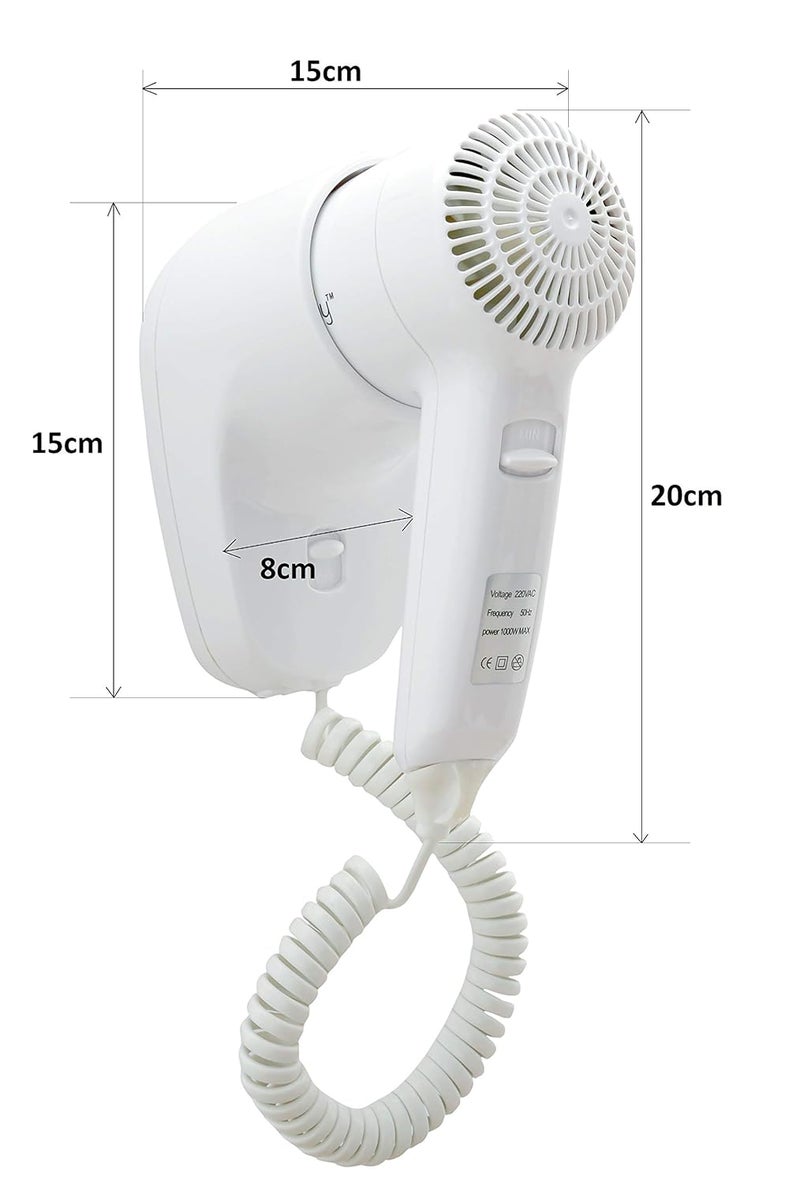 DOLPHY Professional Wall Mounted Hair Dryer Hd-002, 1000 Watts,White - Image 4