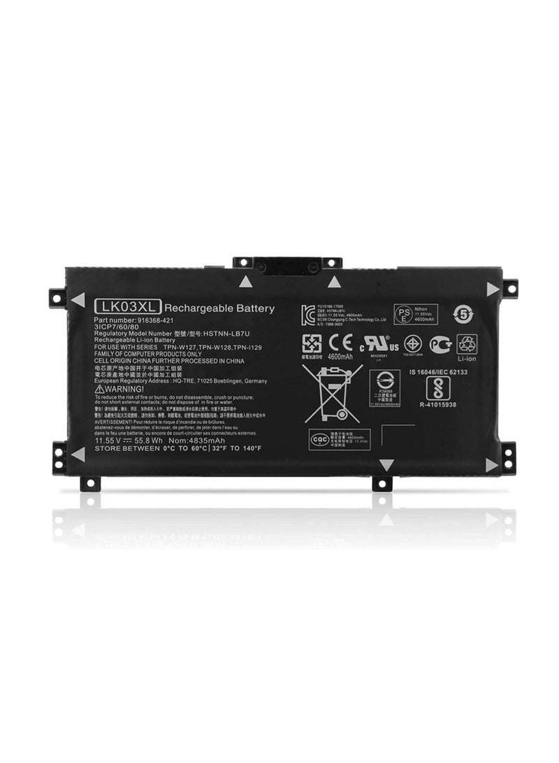 Terabyte بطارية لابتوب LK03XL متوافقة مع HP Envy X360 15-bp 15m-bp بسعة 11.55V 55.8Wh 4835mAh - Image 1