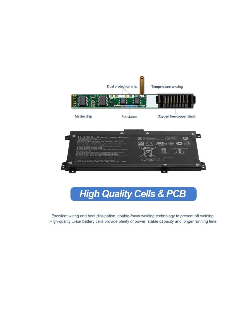 Terabyte بطارية لابتوب LK03XL متوافقة مع HP Envy X360 15-bp 15m-bp بسعة 11.55V 55.8Wh 4835mAh - Image 2