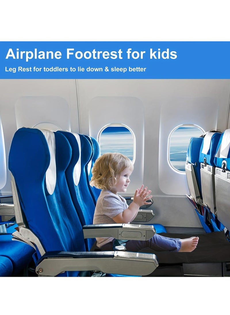Toddler Airplane Travel Bed, Airplane Footrest Seat Extender for Kids,Toddler Airplane Bed, Toddler Airplane Travel Essentials, Portable Waterproof Airplane Seat Extender for Baby