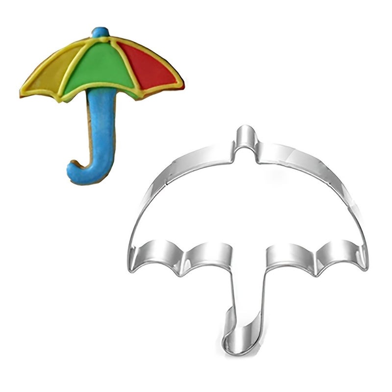 Stainless Steel Umbrella Cookie Cutter Easy Release for Baking Clay - Image 1