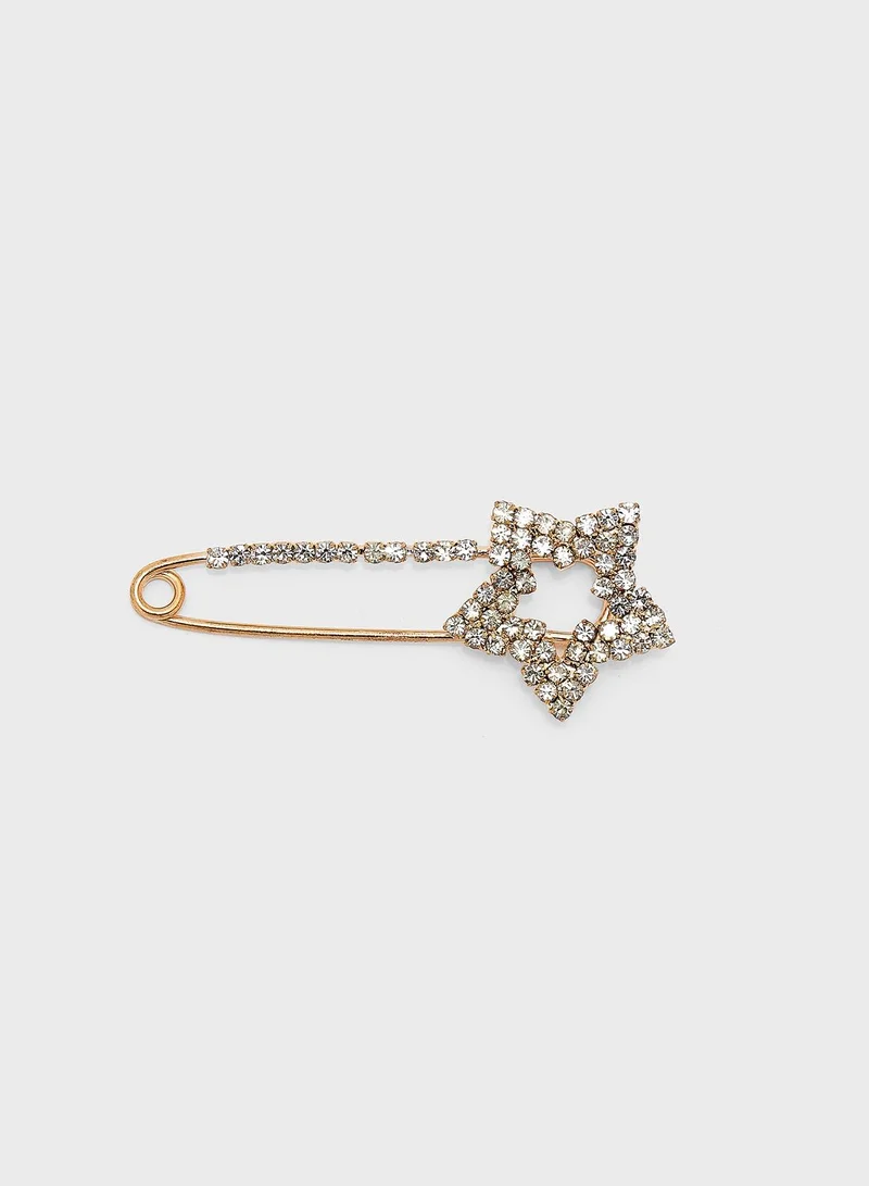 reds revenge Star Safety Pin Brooch