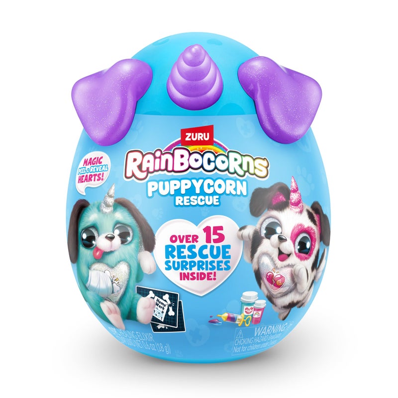 Rainbocorns Puppycorn Rescue (Husky) by ZURU, Collectible Plush, Stuffed Animal Girl Toys, Surprise Egg, Stickers, Syringe Slime, Ages 3+ for Girls, Children, 9.06 x 7.87 x 11.02 inches - Image 2