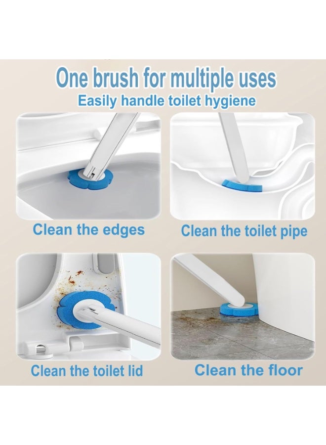 Arabest 2 Pack Disposable Toilet Brush and Holder Set,Extended Handle with 48 Cleaner Refills Toilet Brush for Toilet Bowl Cleaners,Bathroom Cleaning, Bathtub - Blue (Ocean Fresh Scent) - Image 5