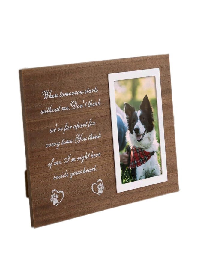 Annakideya Wooden Photo Frame Pet Memorial Picture Frames Pet Memorial Gifts for Loss of Pet Cat Dog, Paw Prints 6x4 Photo Frames for Pet Lovers - Image 1
